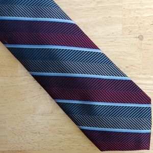 Robert Talbott Burgundy and Green Striped Tie